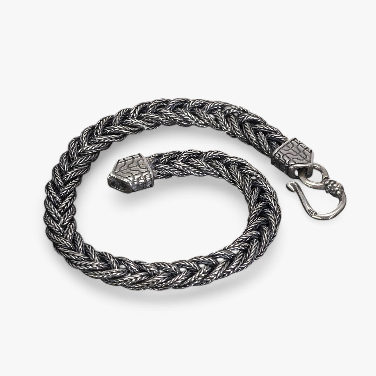 Handwoven Silver-Tone Bracelet for Men