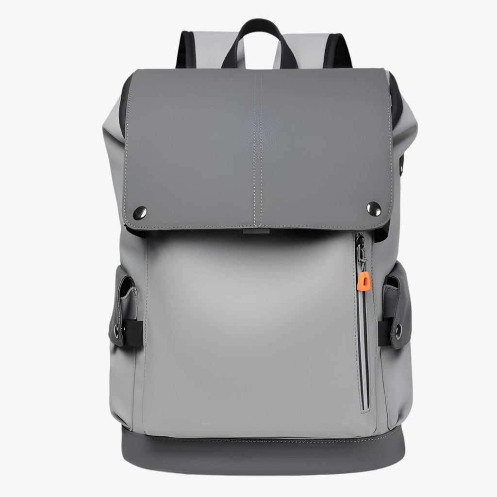 Water-Resistant PU Leather Laptop Backpack with USB Port