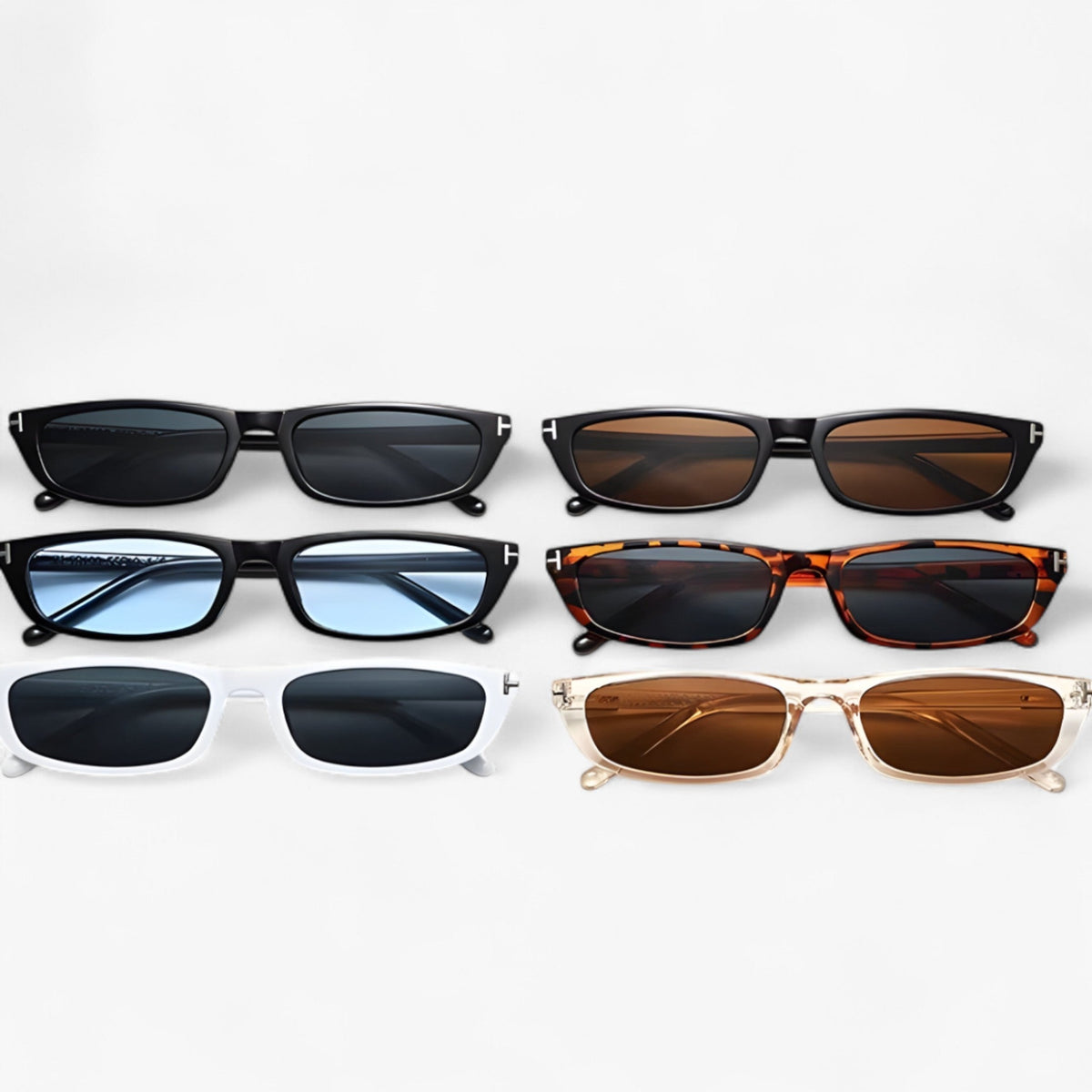 Rectangular Unisex Sunglasses with a Structured Frame