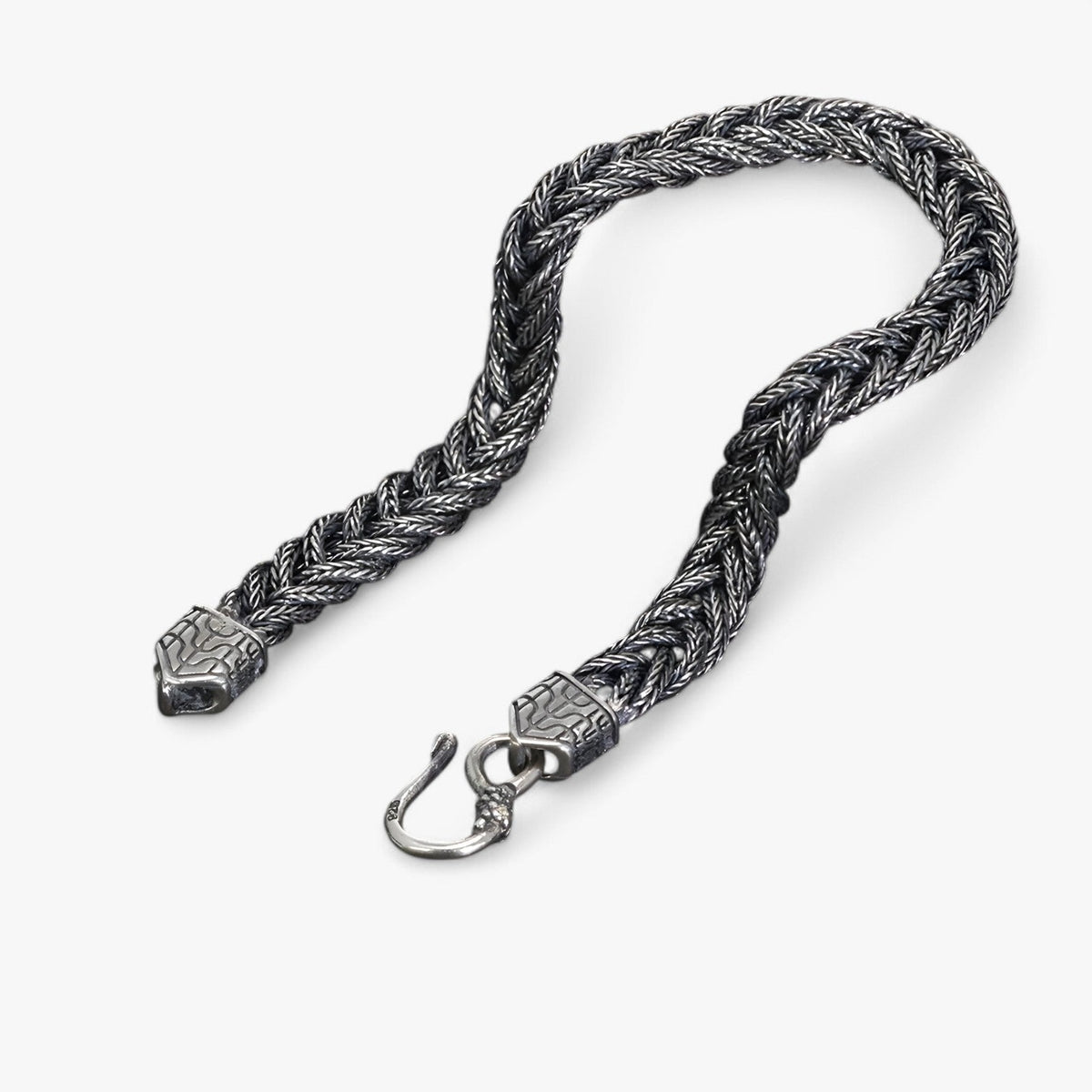 Handwoven Silver-Tone Bracelet for Men