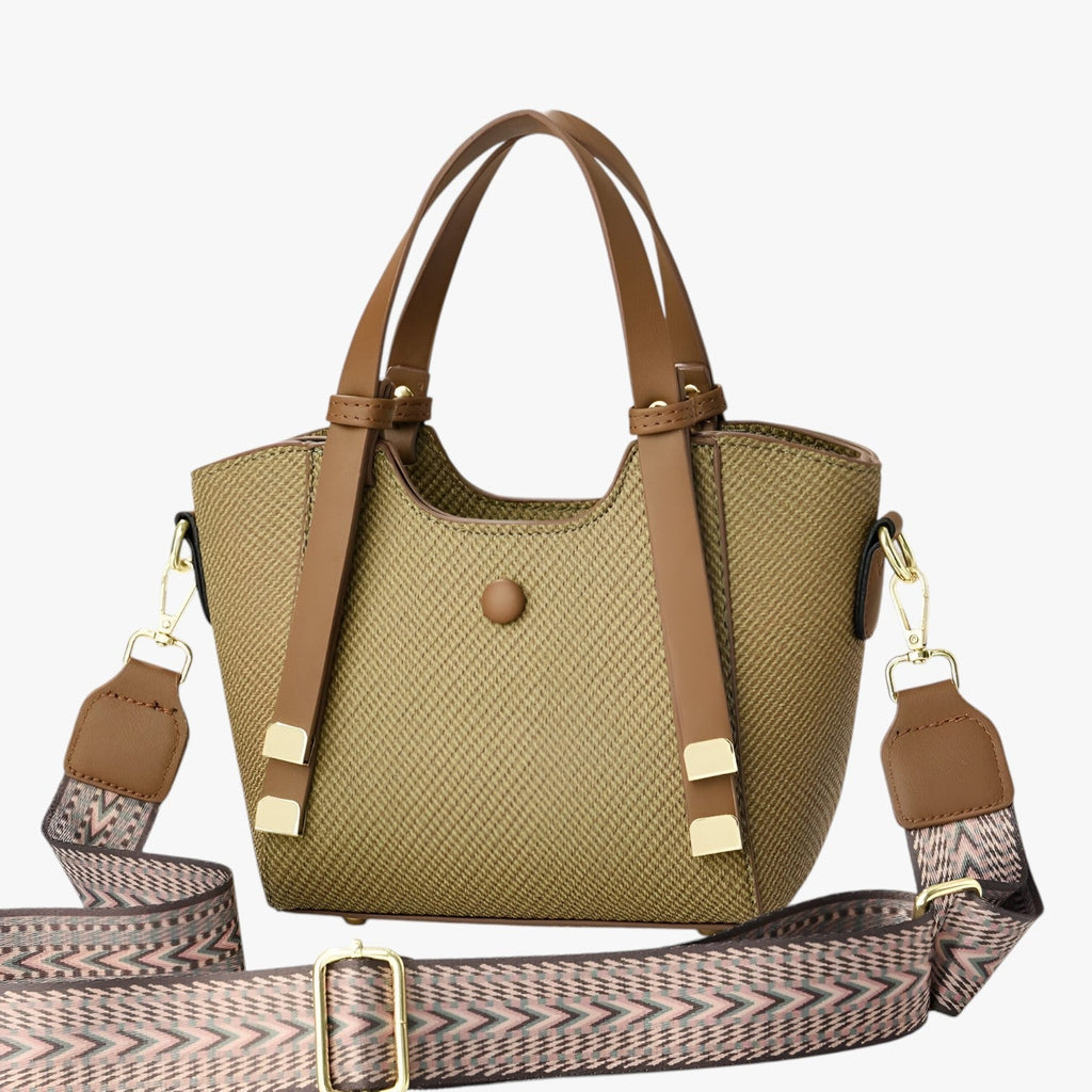 Eco-Leather Handbag with Reinforced Stitching and Compartments