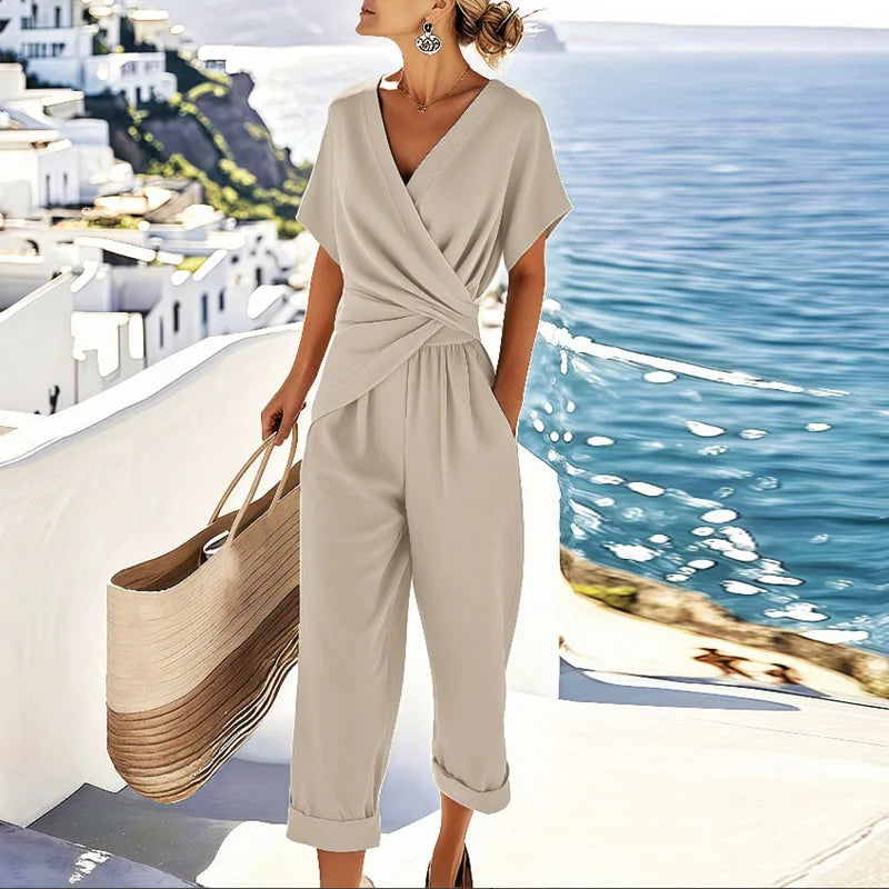 Wrap Front Two Piece Set with Cropped Top