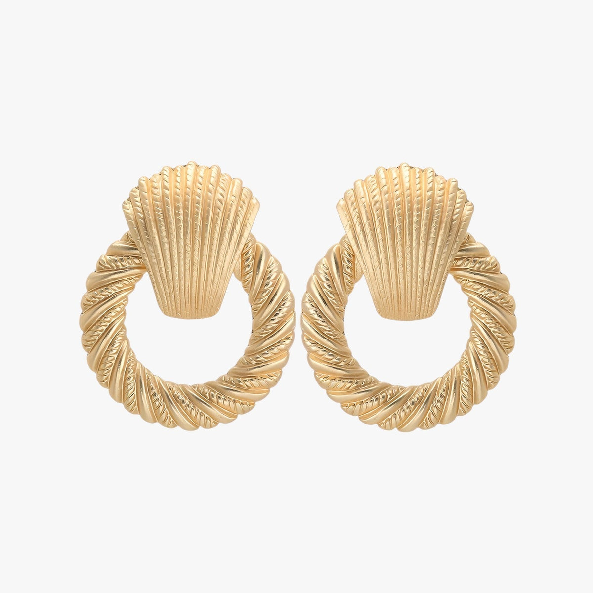 Clip-On Drop Earrings with Hanging Pendant Design