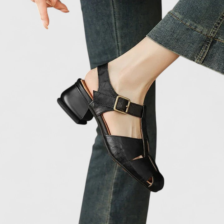 Square Toe Sandals with Block Heel