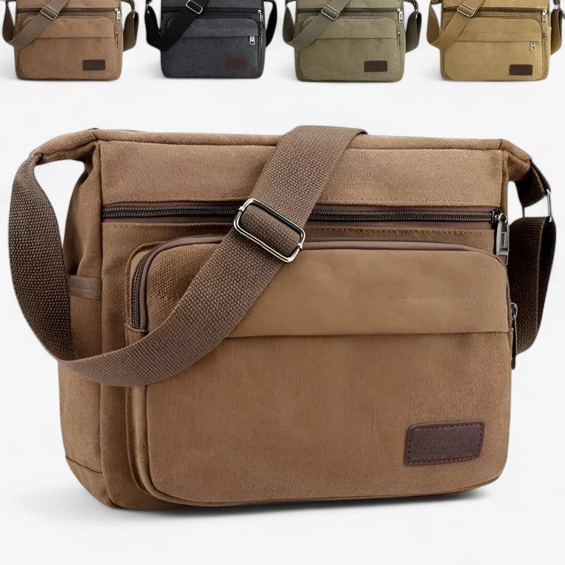 Canvas shoulder bag for men, work and daily use