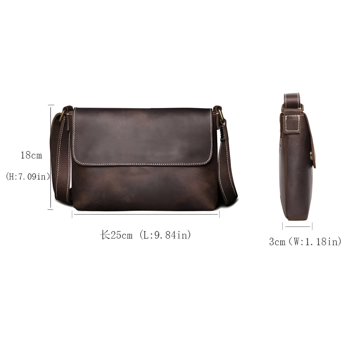 Vintage-Style Shoulder Bag with Structured Storage Pockets