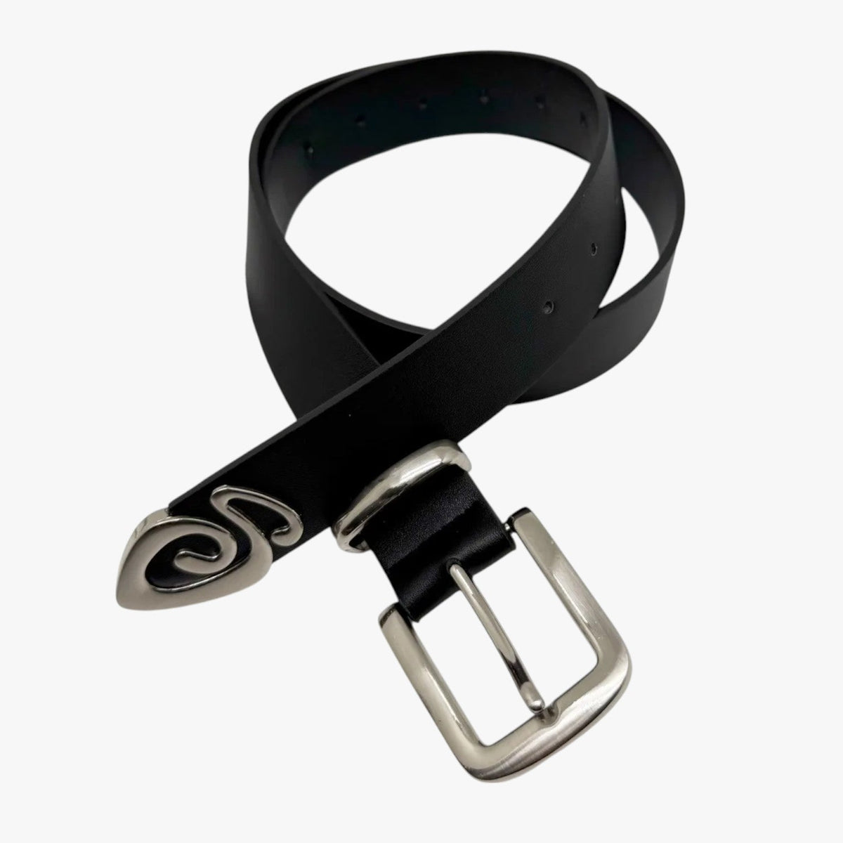 Adjustable PU Leather Belt with Polished Alloy Buckle