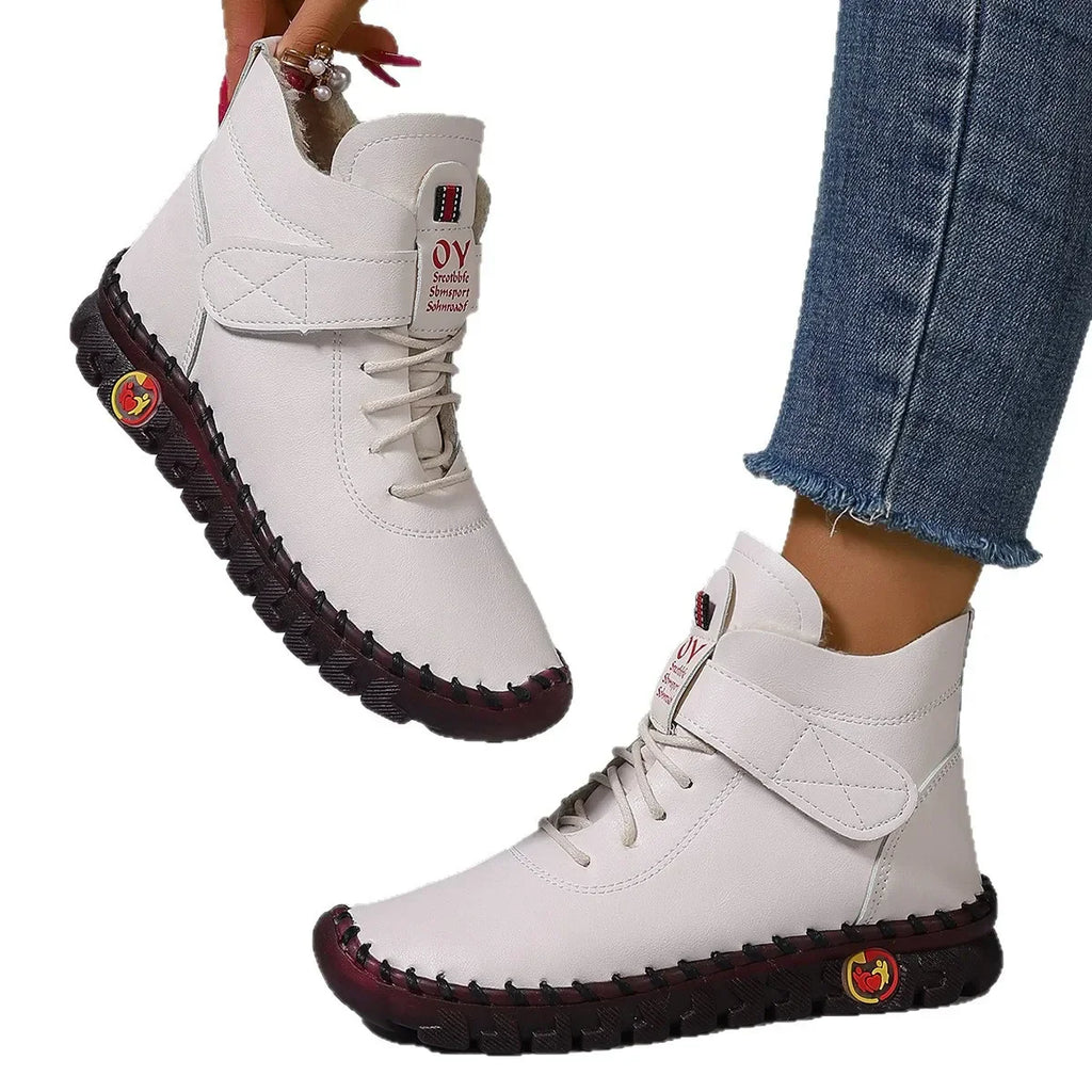 Botas de invierno forradas de borreguito con puntera redonda