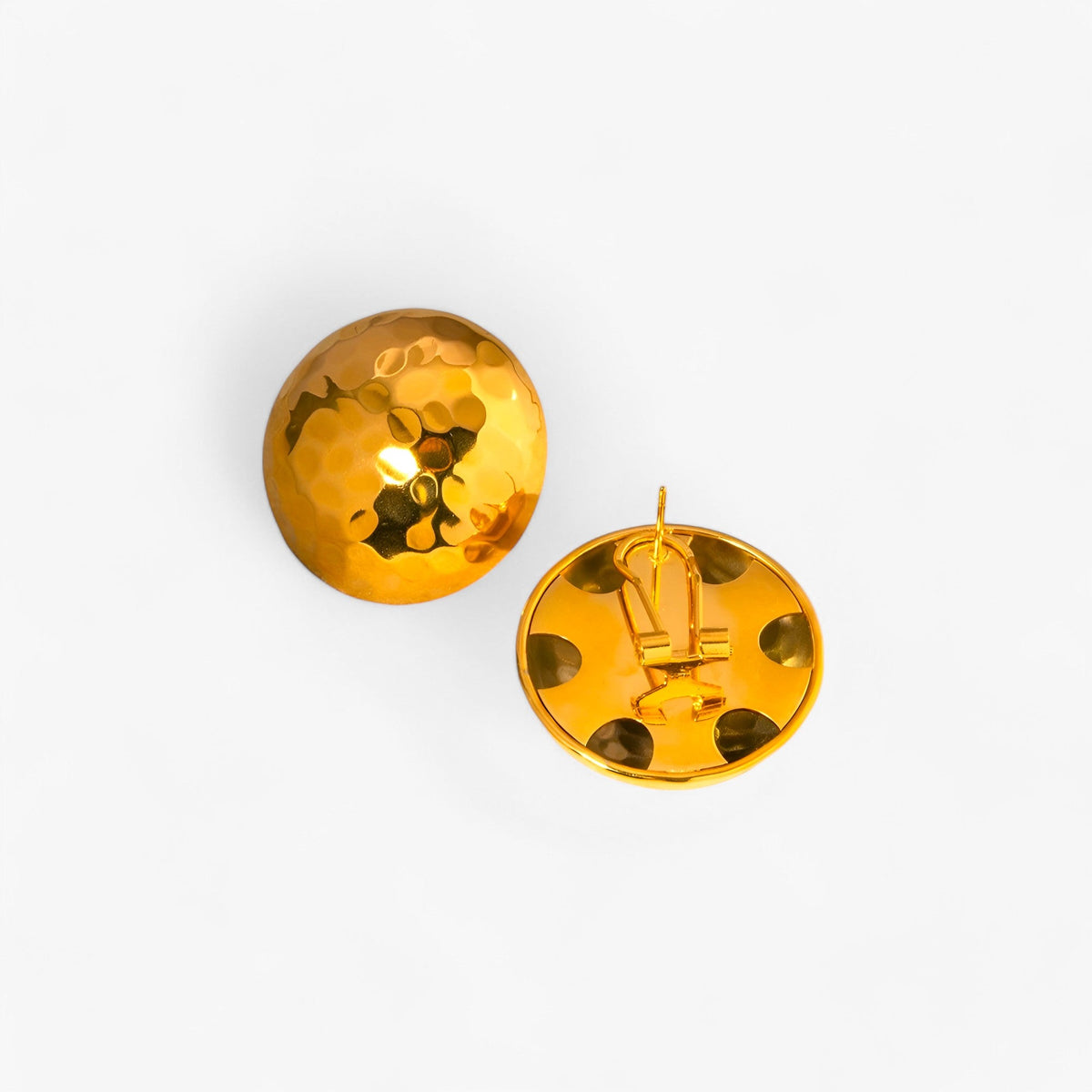 Crescent Hammered Gold-Tone Earrings