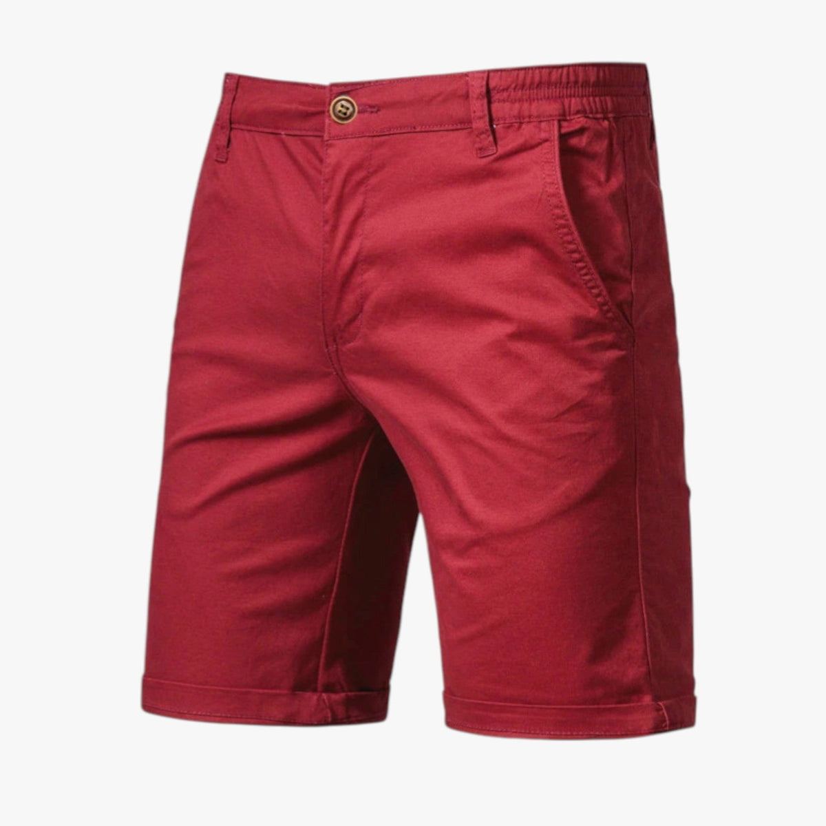 Stretch Cotton Shorts with Elastic Waistband for Men