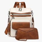 Faux Leather Backpack with Padded, Adjustable Shoulder Straps