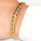 Öppet manschettarmband i polerat rostfritt stål
