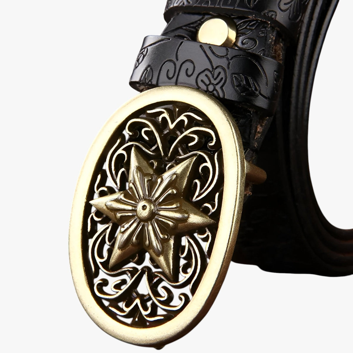 Women's Faux Leather Belt with Adjustable Waist Fit