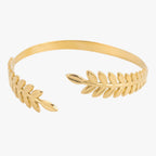 Laurel Leaf Bangle Bracelet, Boho-Inspired Design