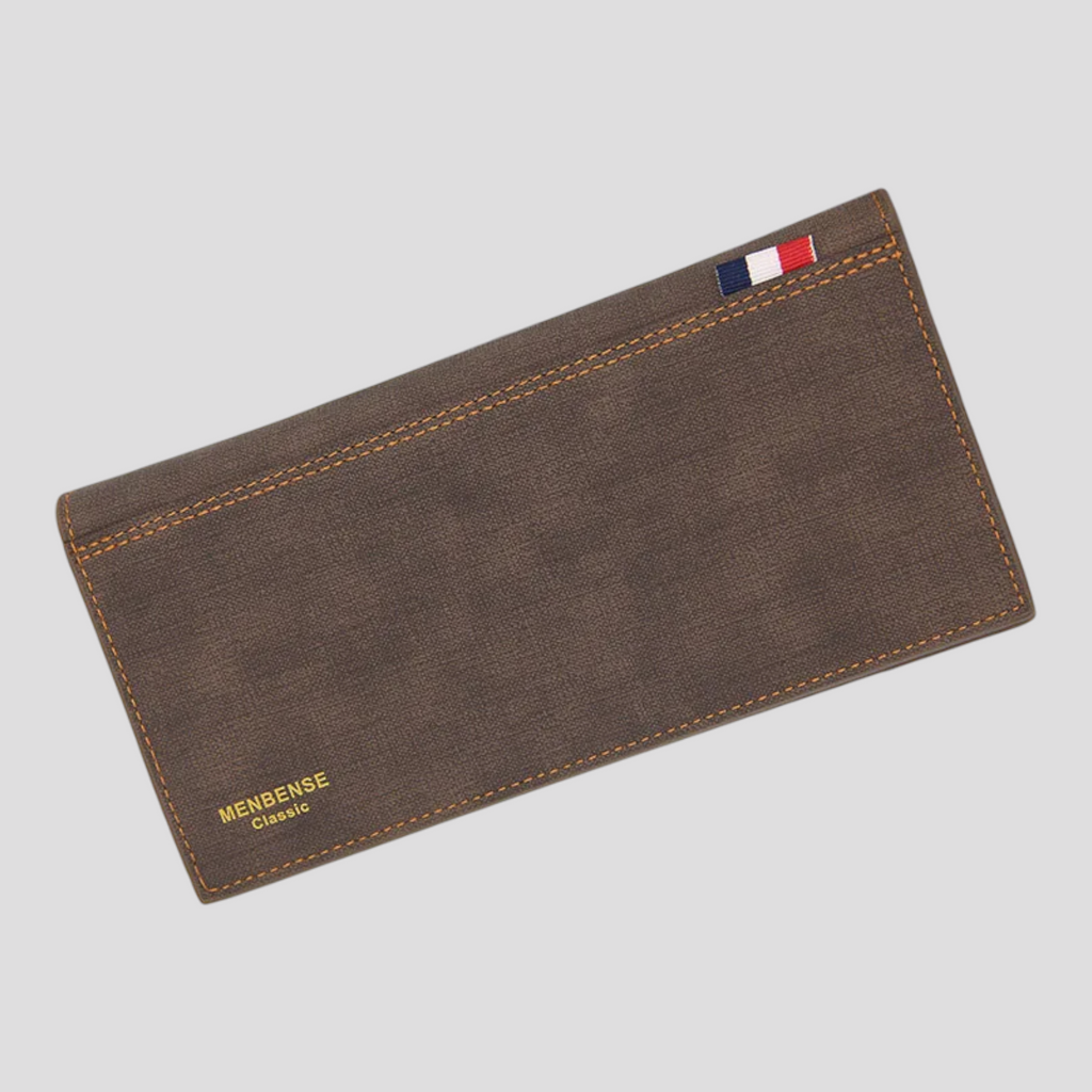 Slim Faux Leather Business Wallet with Card Compartments