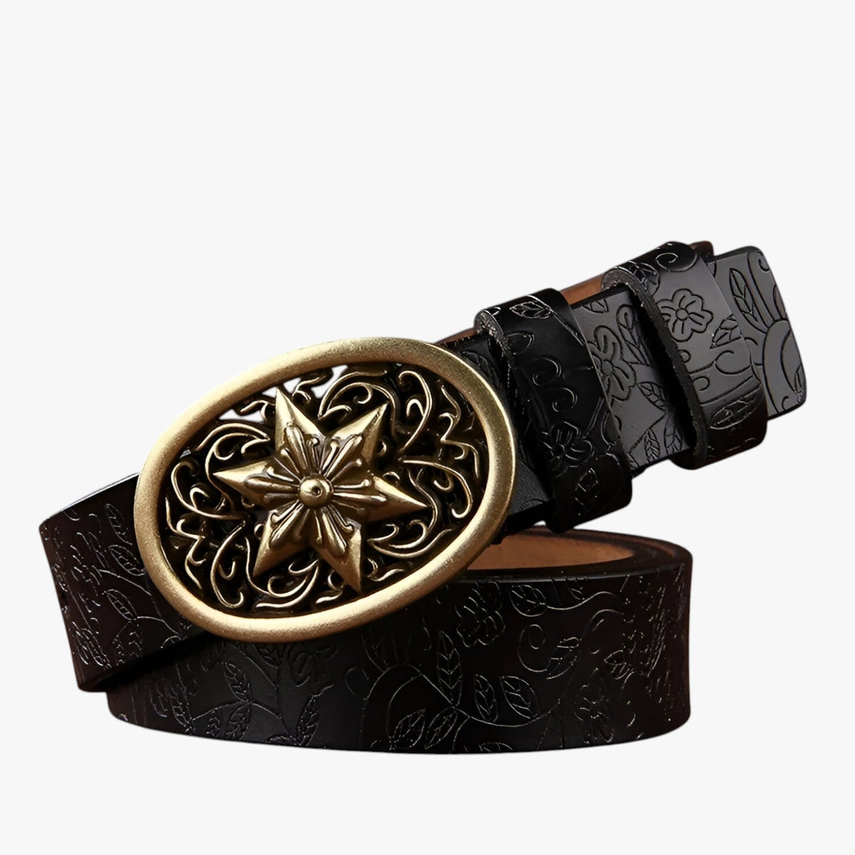 Women's Faux Leather Belt with Adjustable Waist Fit