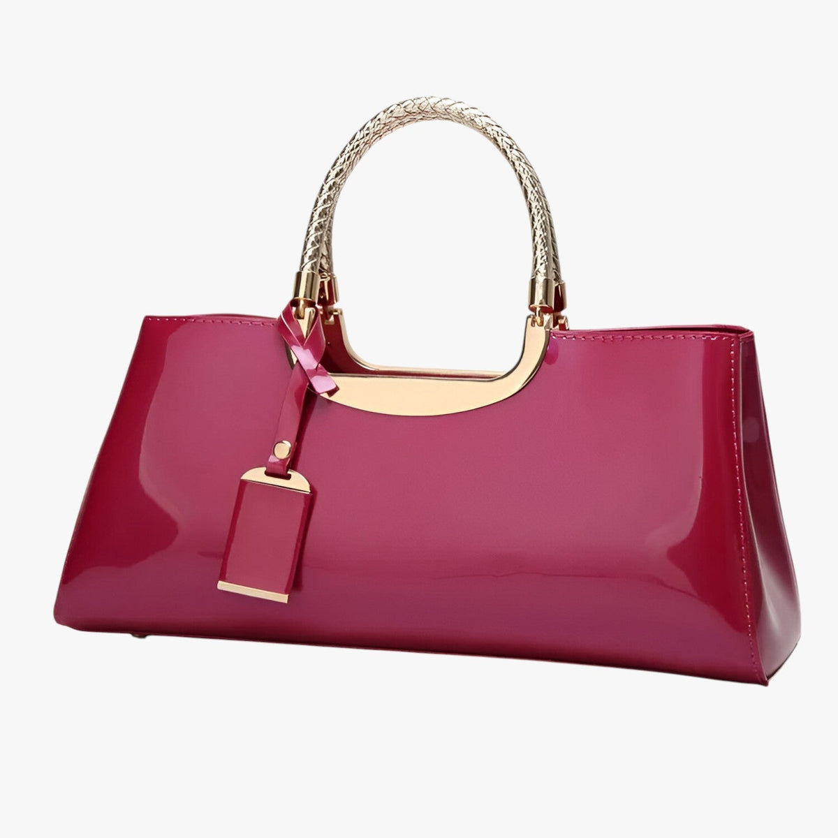 Lightweight Faux Leather Shoulder Bag with Inner Pockets