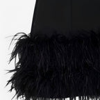 Feather-Trimmed Mini Dress for Evening Occasions