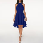 Vestido midi con volantes y silueta fluida y femenina