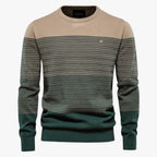 Slim-Fit Striped Crewneck Jumper for Men
