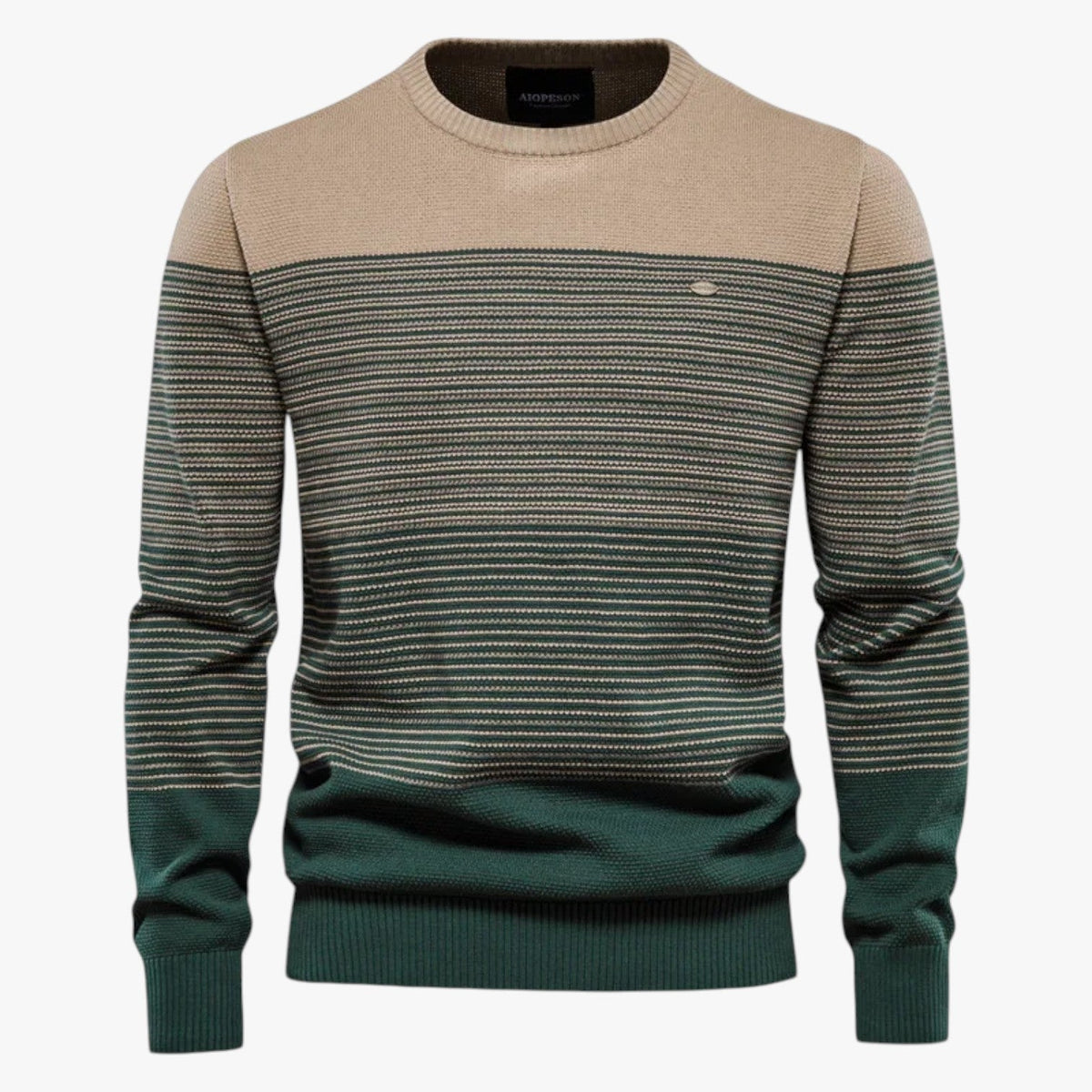 Slim-Fit Striped Crewneck Jumper for Men