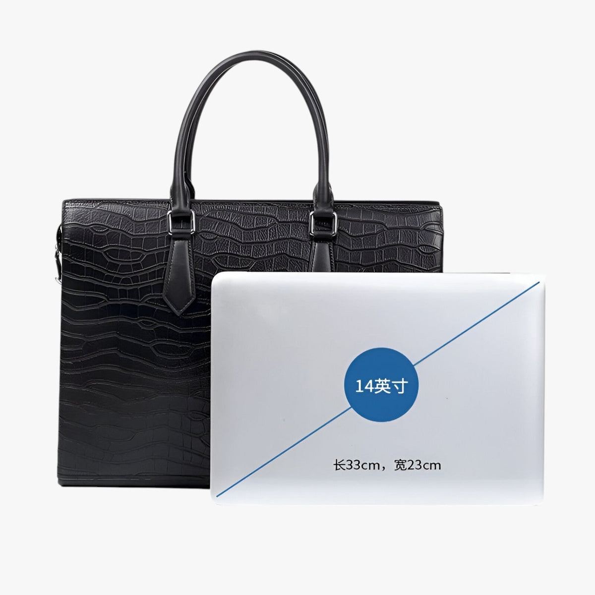 High-Capacity Faux Leather Bag with Padded Laptop Sleeve