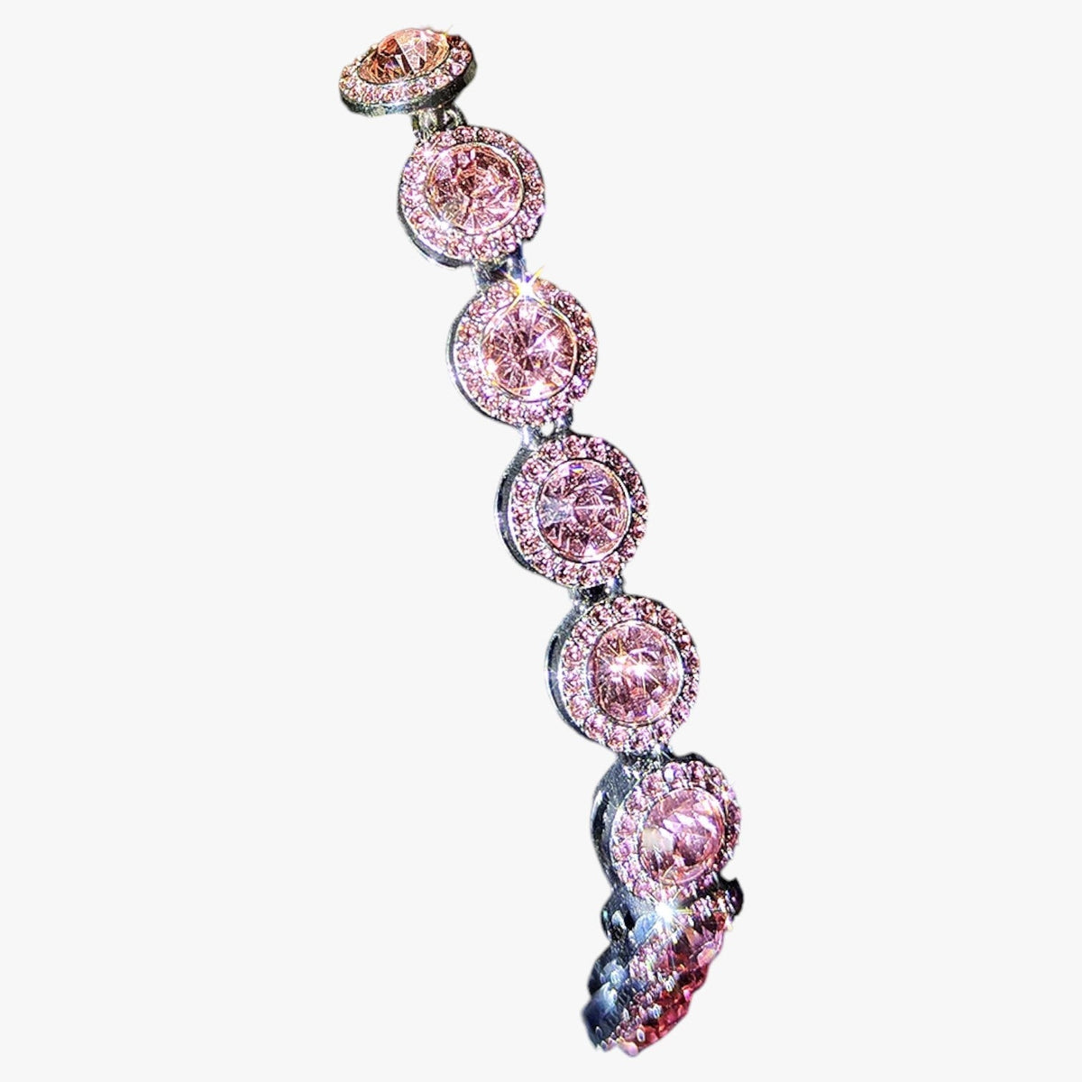 Crystal Tennis Bracelet with Heart Charm Detail