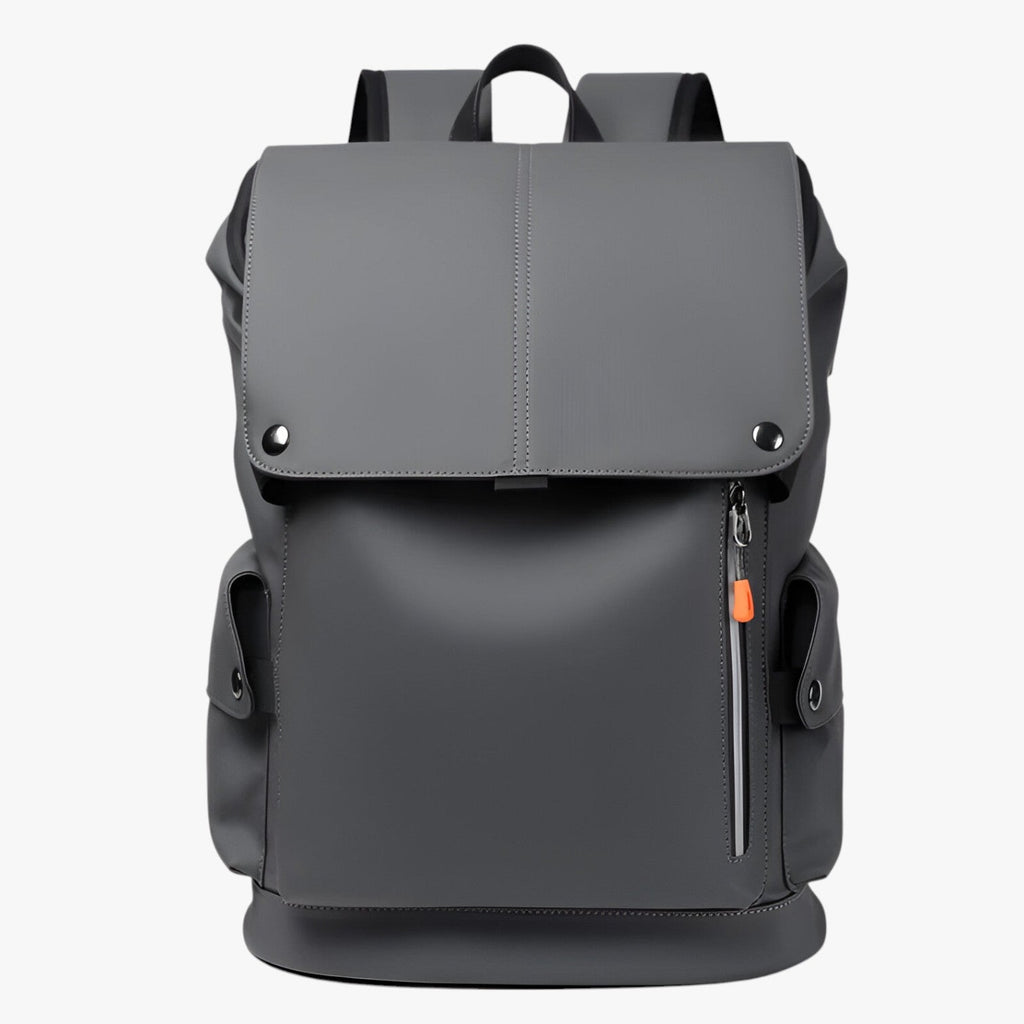 Water-Resistant PU Leather Laptop Backpack with USB Port