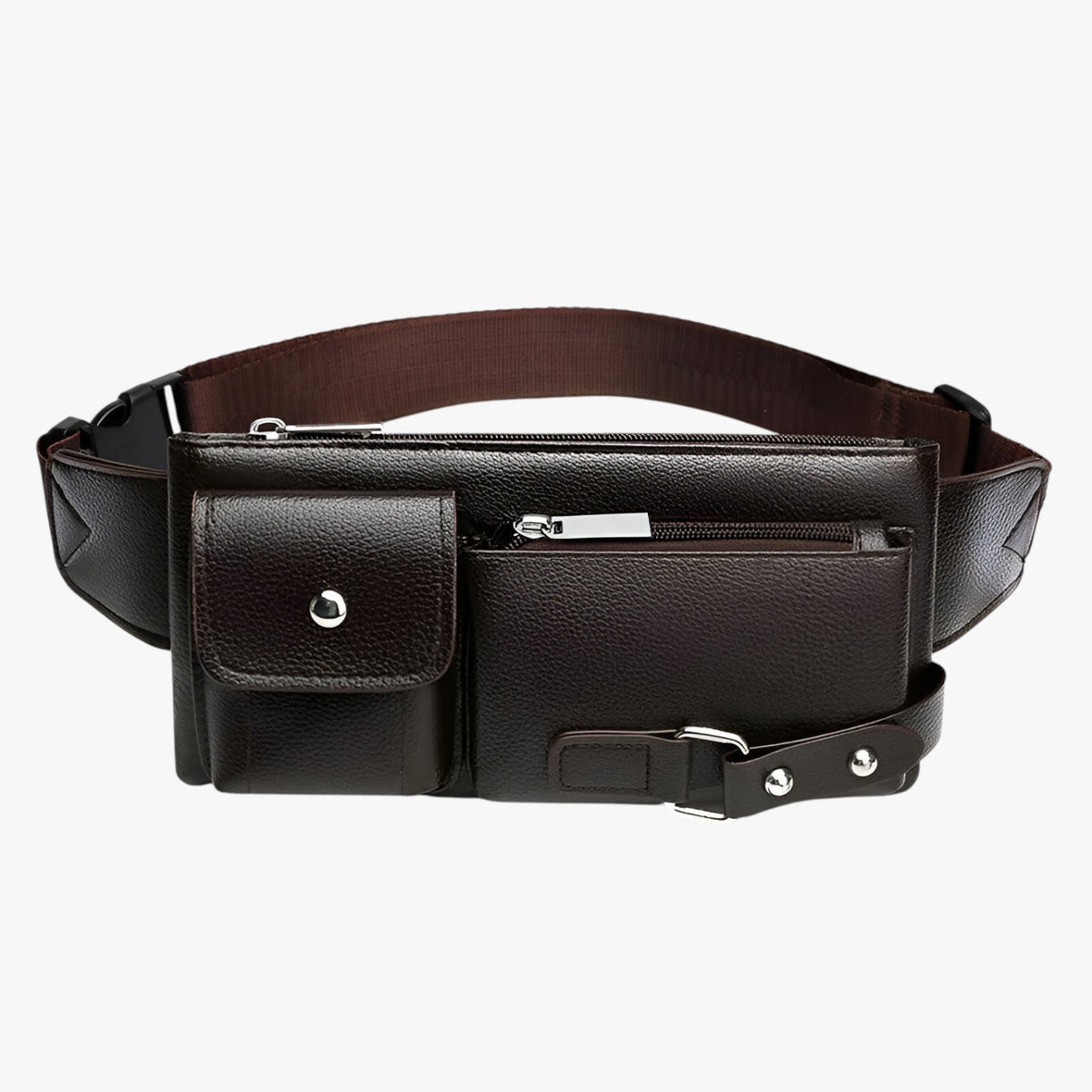 Faux Leather Belt Bag with an Adjustable Crossbody Strap