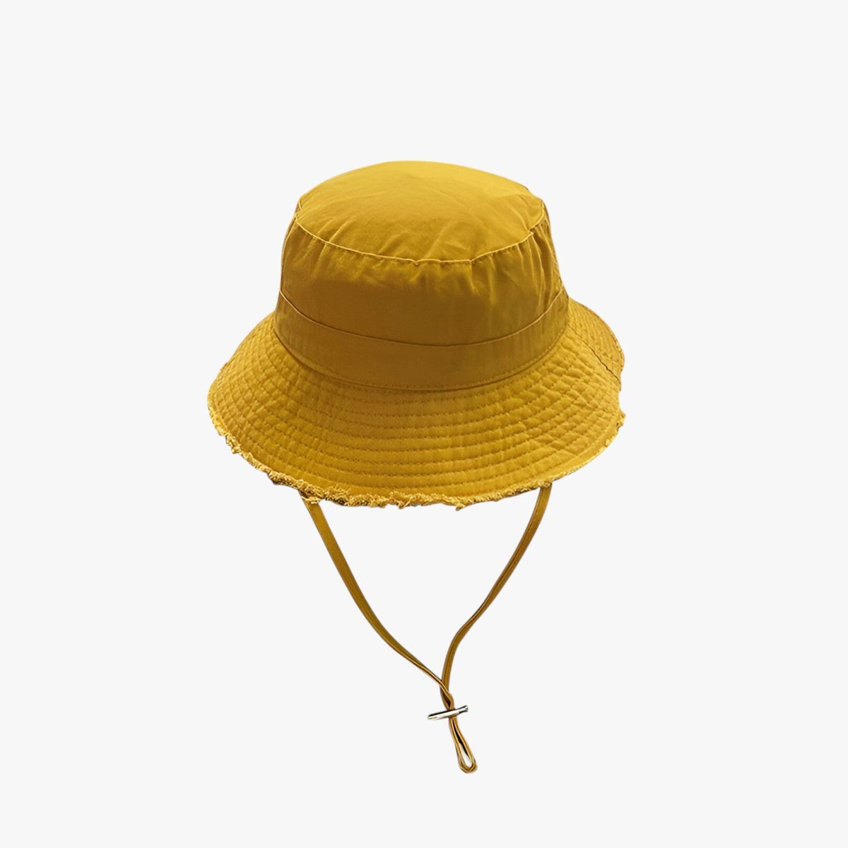 Adjustable denim bucket hat with drawstring fit