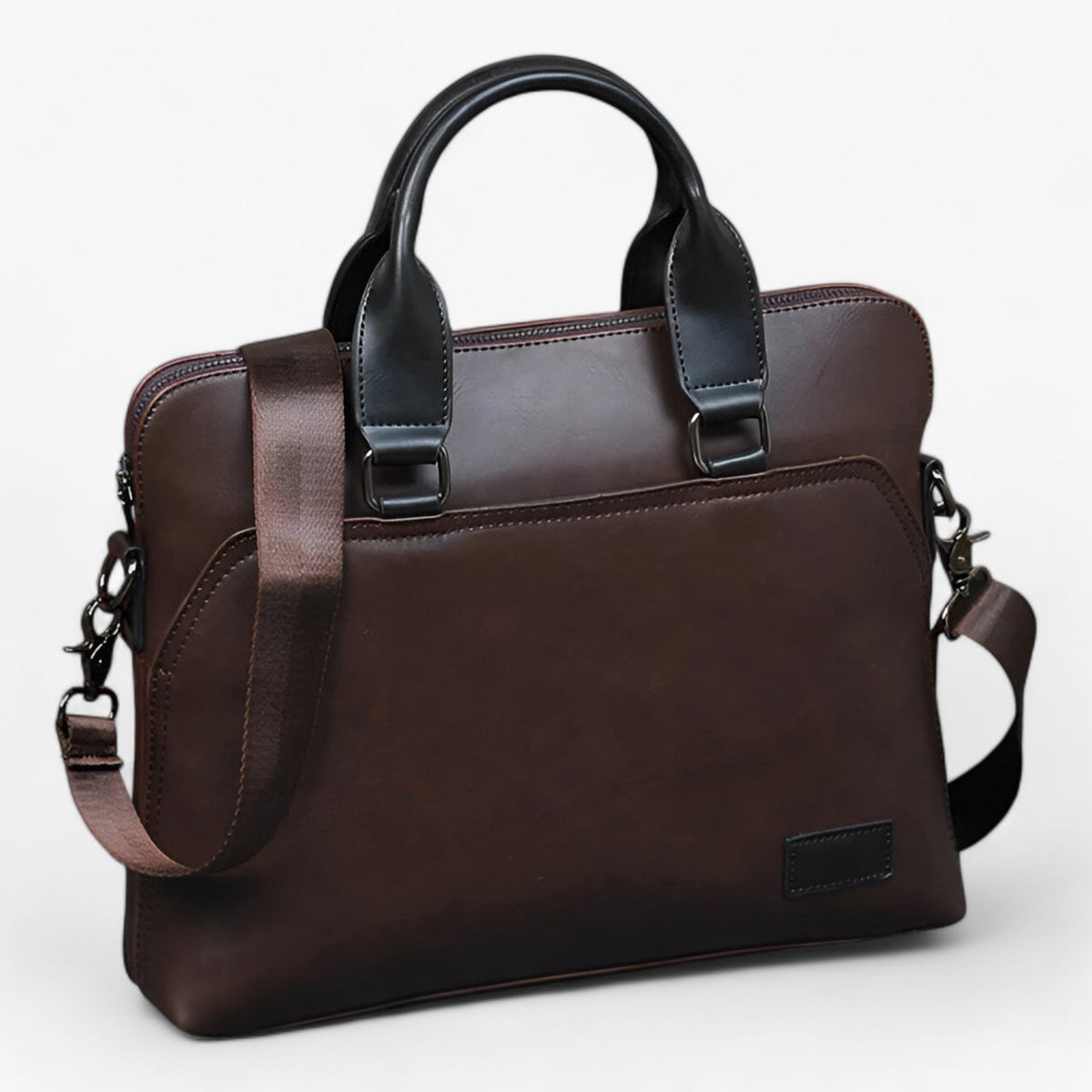 Faux Leather Handbag with a Padded 14-Inch Laptop Compartment