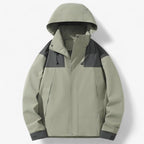 Unisex Water-Resistant Outdoor Jacket with Adjustable Hood
