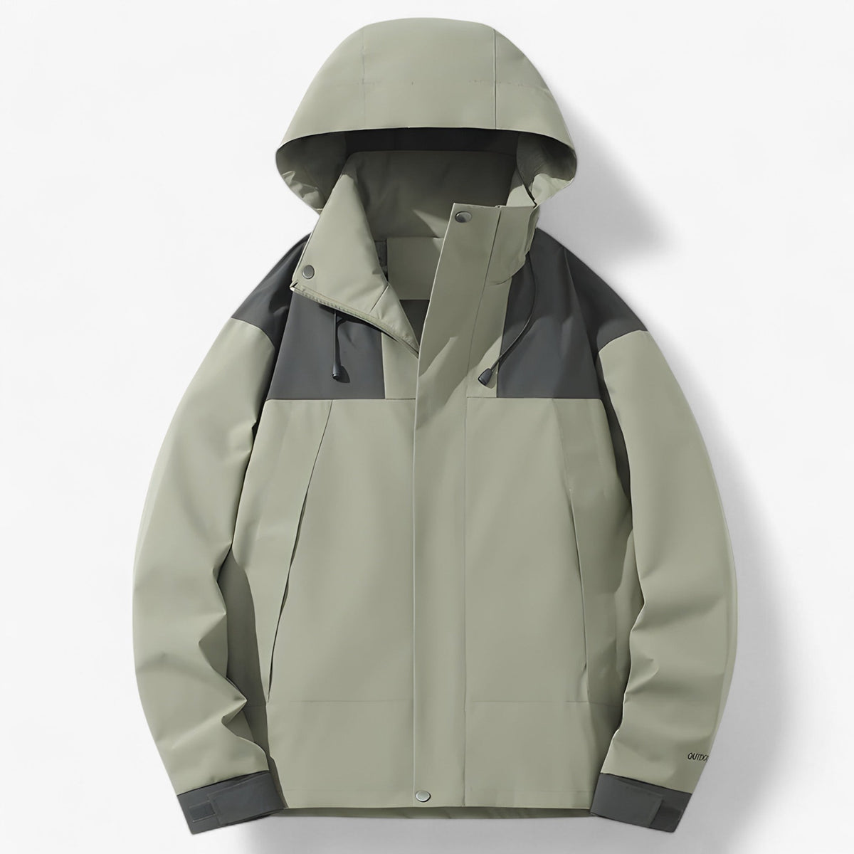 Unisex Water-Resistant Outdoor Jacket with Adjustable Hood