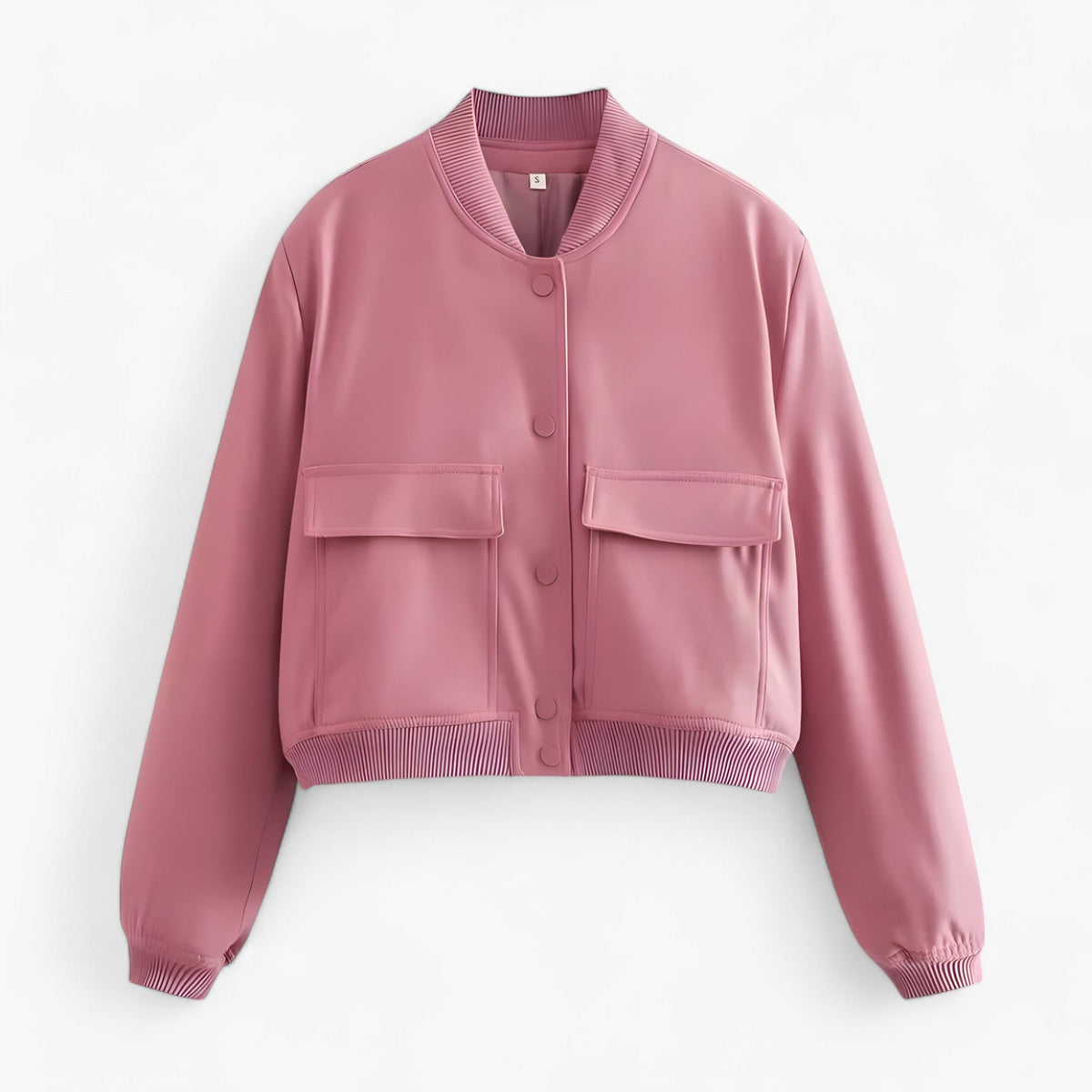 Cropped Bomber Jacket with Soft Lining for Autumn and Winter
