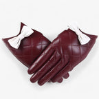 Warm Lined Gloves with Touchscreen Tips and Bow Detail