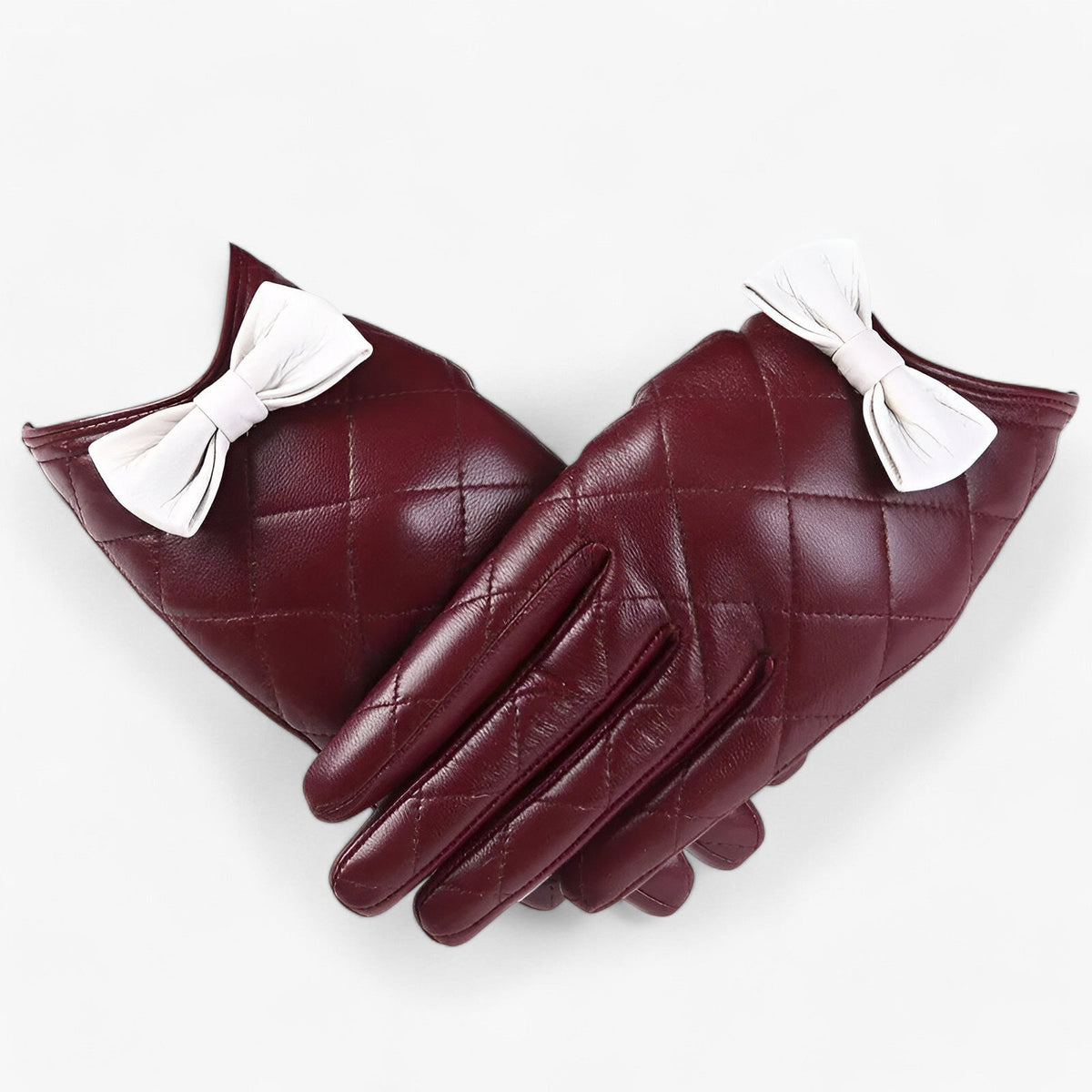 Warm Lined Gloves with Touchscreen Tips and Bow Detail