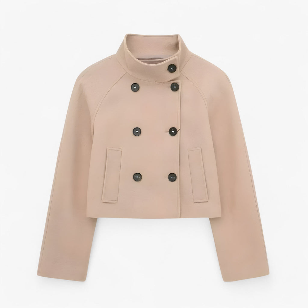Double-Breasted Wool-Look Jacket for Women at Work