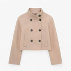 Double-Breasted Wool-Look Jacket for Women at Work