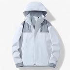 Unisex Water-Resistant Outdoor Jacket with Adjustable Hood