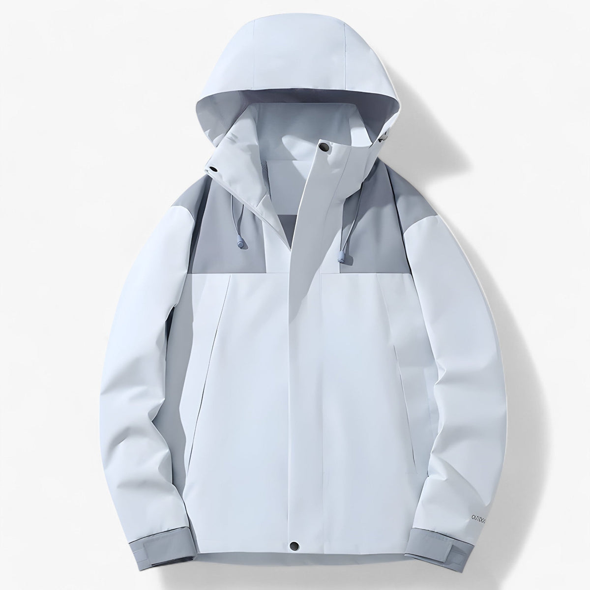 Unisex Water-Resistant Outdoor Jacket with Adjustable Hood