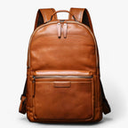 Premium Faux Leather Backpack with 16-Inch Laptop Compartment