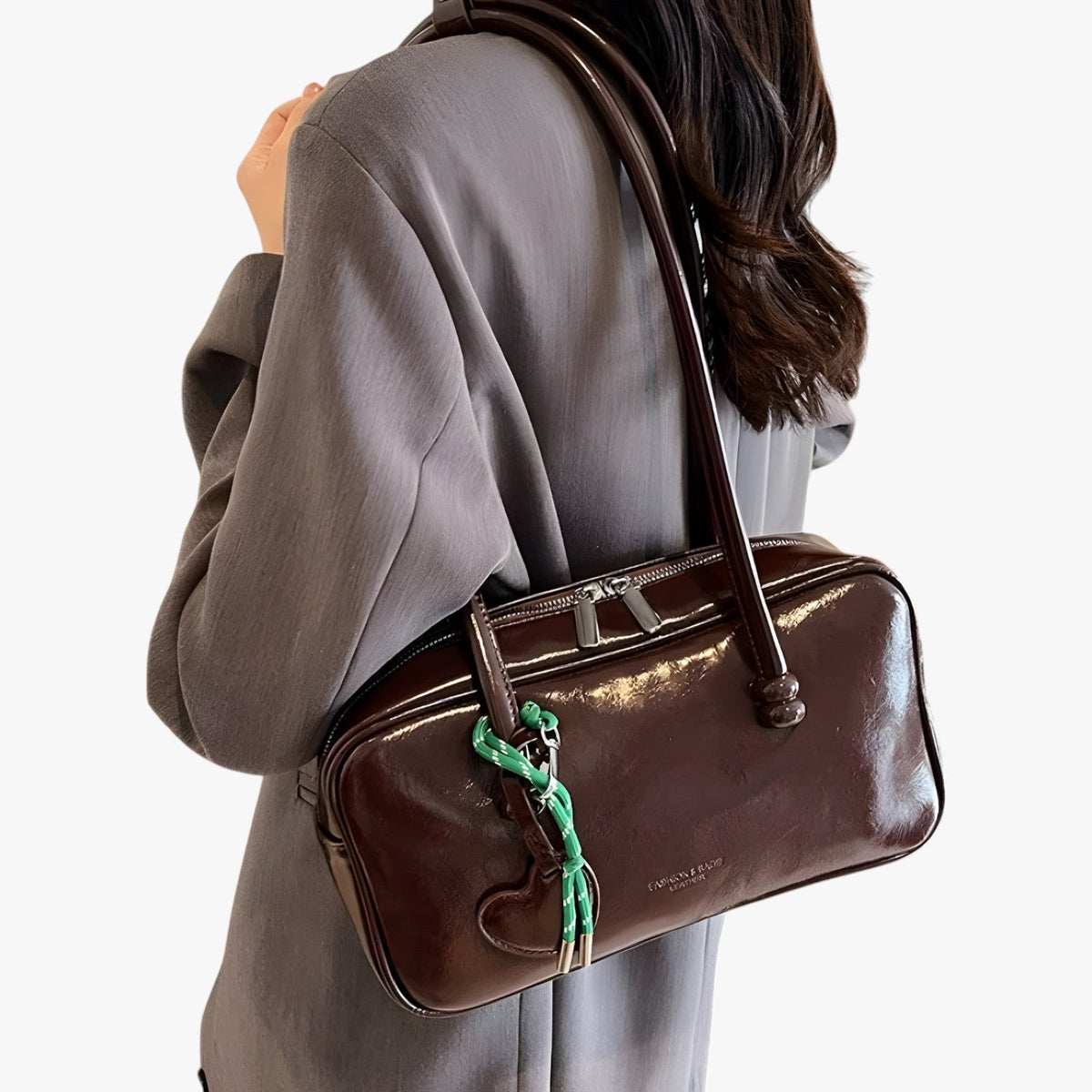 Vintageinspirerad strukturerad arbetsväska i tote-modell