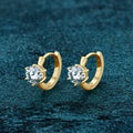 Six-Claw Zirconia Stud Earrings with Classic Setting