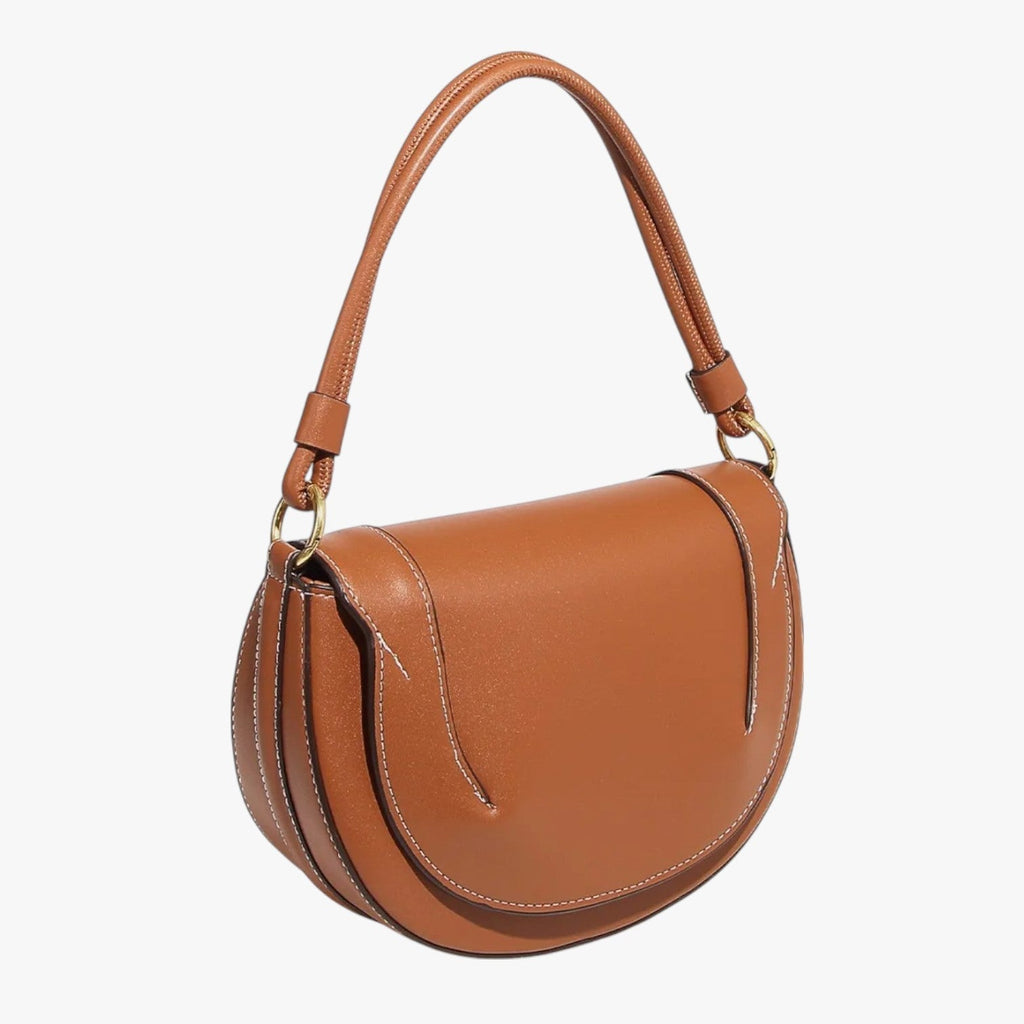 Bolso de hombro compacto en burdeos de piel sintética PU