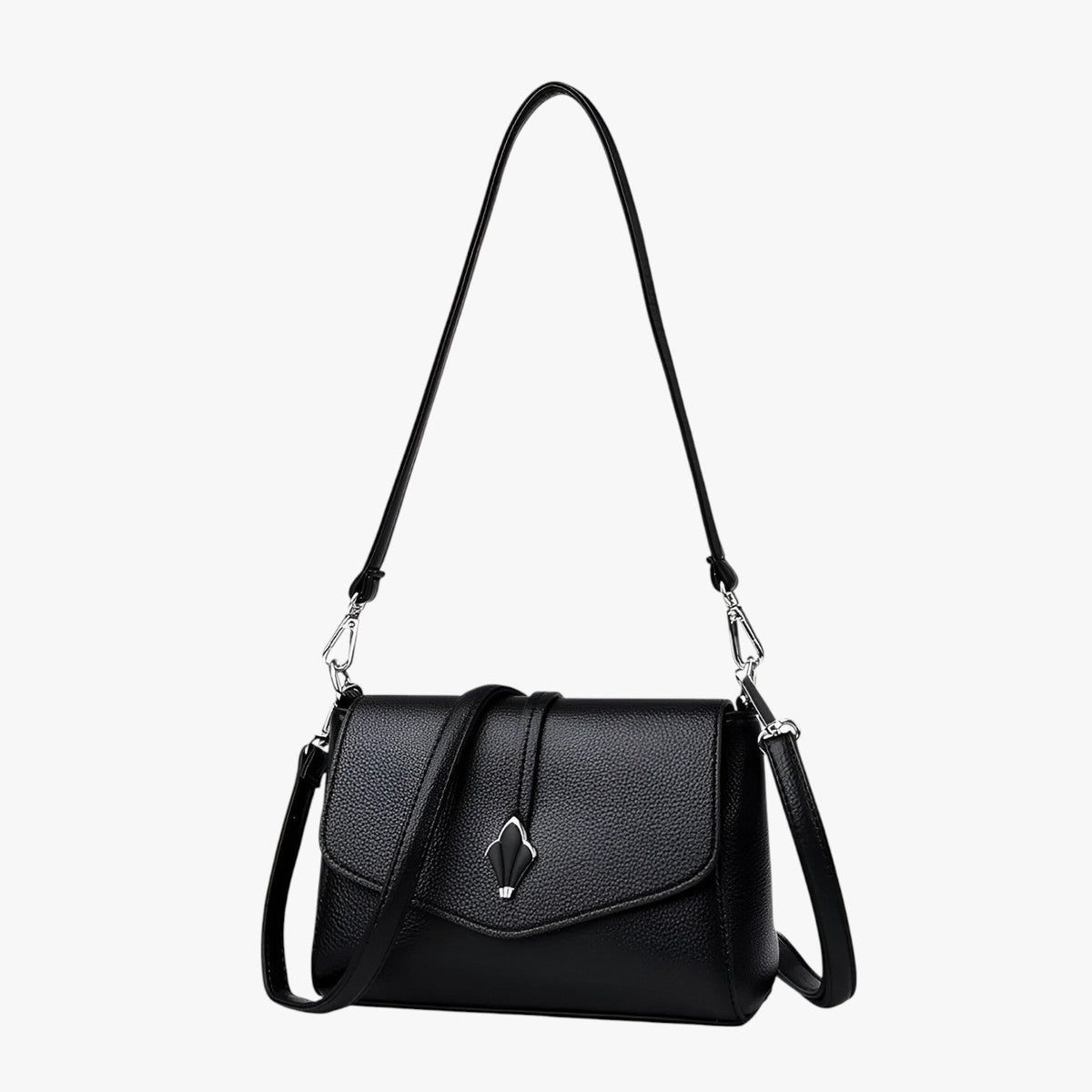 Structured PU Leather Shoulder Bag with Adjustable Strap