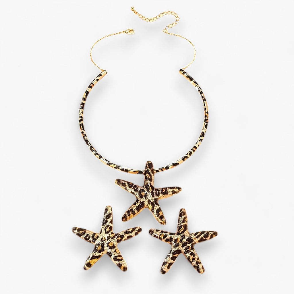 Starfish Pendant Necklace and Earring Set