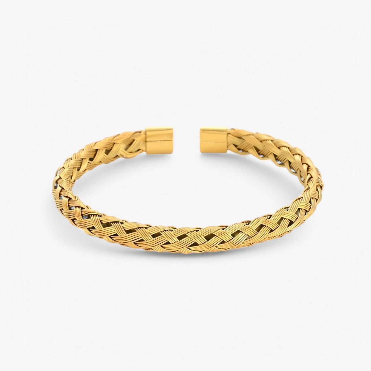 Open cuff bracelet in polished stainless steel