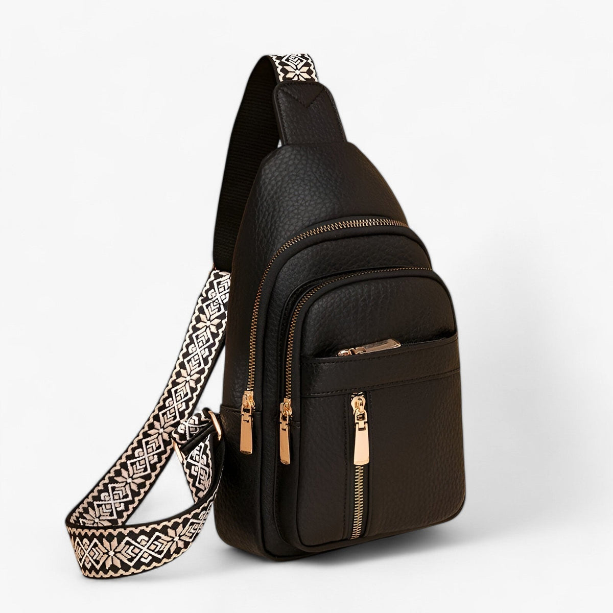 Compact PU Leather Chest Bag with Adjustable Strap