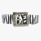 Leopard Print Belt with Punk-Style Buckle for Evening Looks
