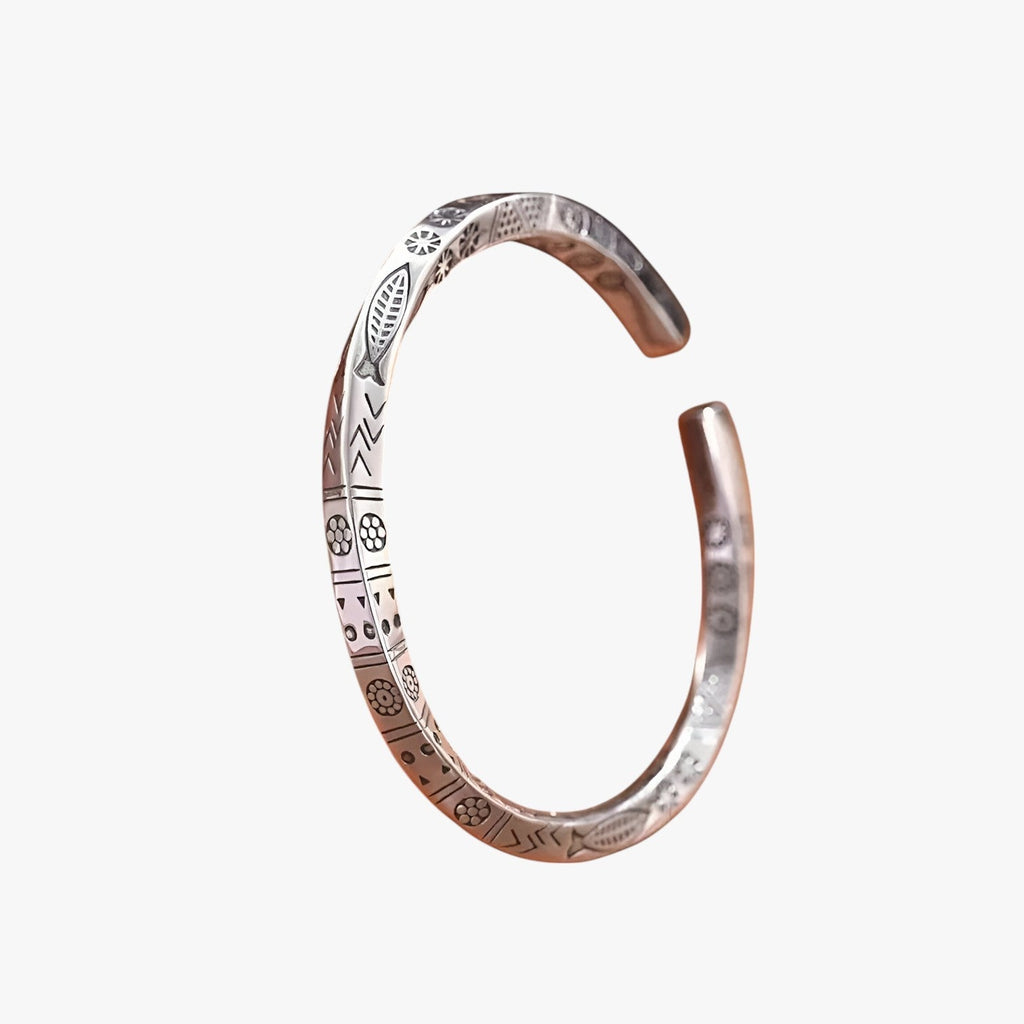 Open Möbius Loop Bracelet with a Silver-Tone Finish